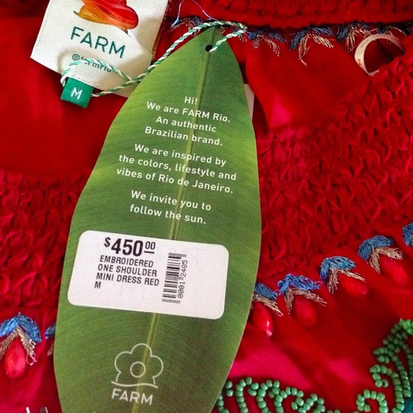 FARM Rio Embroidered Silk One Shoulder Mini Dress - Picture 11 of 11